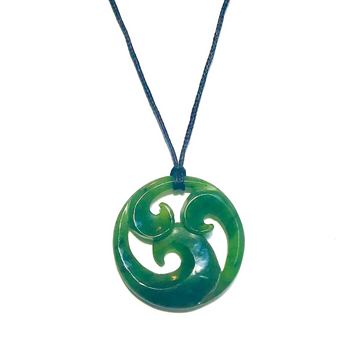 NZ Greenstone Jade Triple Koru 48mm