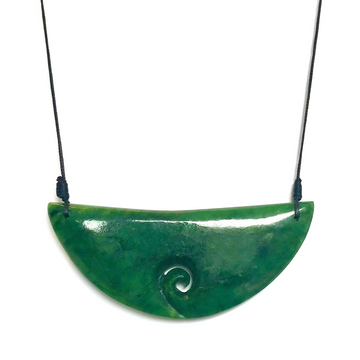 NZ Greenstone Breast Plate with Koru - 120mm