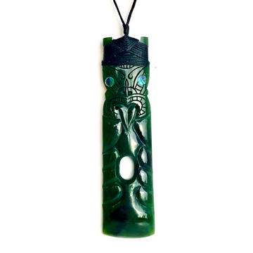 NZ Greenstone Toki With Manaia Tougue 120mm