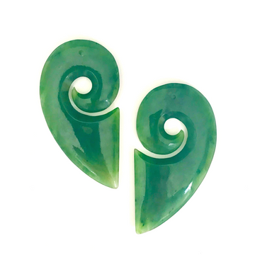 NZ Greenstone Double Heart His And Hers 65mm